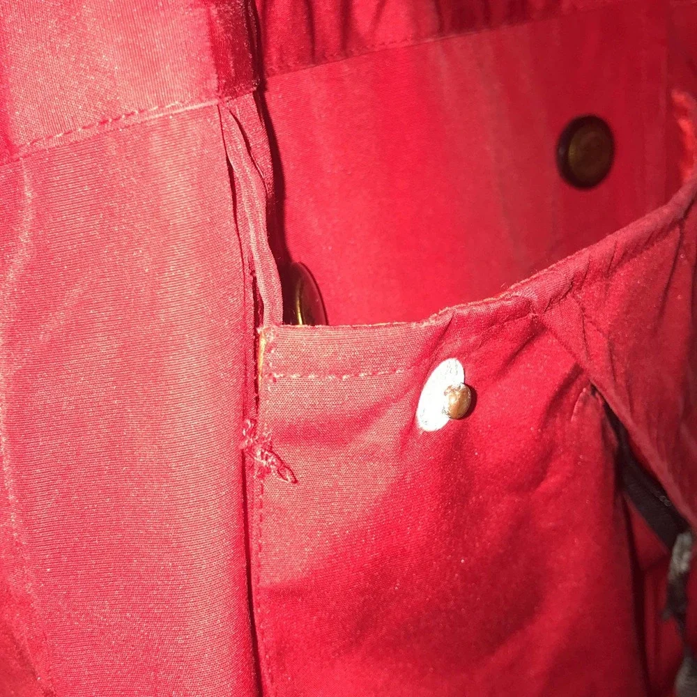 The North Face vintage red gore red waterproof double zip raincoat
